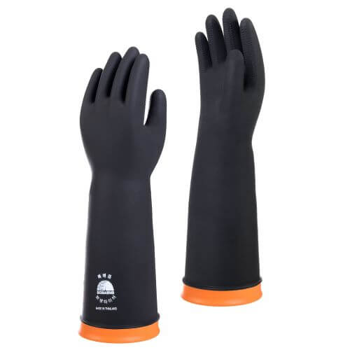 Heavy duty rubber gloves