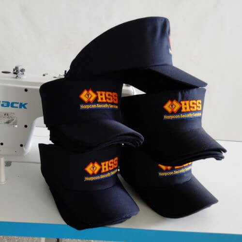Security guard caps with logo embroidery